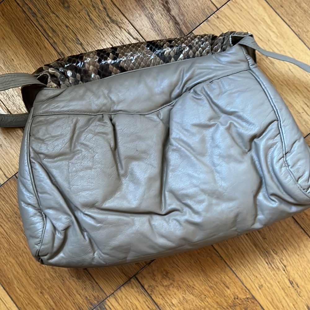 Handbag Real Genuine Python And Leather 14”X12”, … - image 8